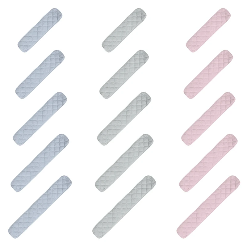 Cotton Crib Protection Wrap Edge Baby Anti-bite Solid Color Bed Fence Guardrail Rail Cover Safe Teething Protector 2Pcs