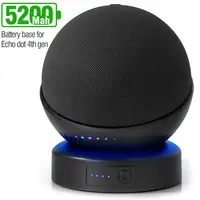 Echo Dot 4th/5th Gen Battery Base Portable Wireless Charger Mobile Alexa Smart Speasker Battery Base for Echo Dot 4th/5th