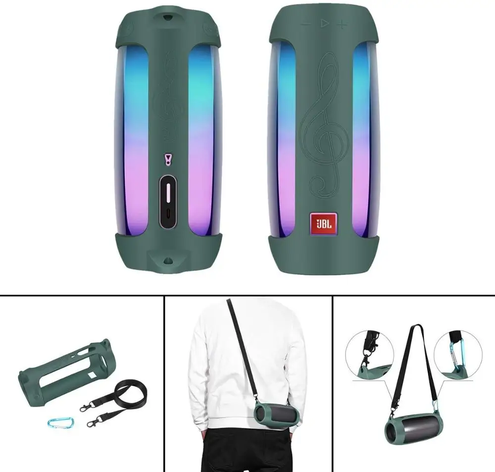 Дорожный силиконовый чехол для JBL Pulse 4 беспроводной Bluetooth динамик со съемным плечевым ремнем