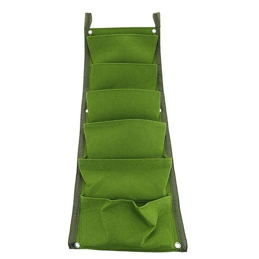 7 карманная настенная подвесная посадочная сумка Зеленый растение плантатор вертикальный сад гостиная сумка сад настенный контейнер для запасов - Цвет: Зеленый