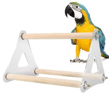 

Parrot Perch Stand Holder Bird Bite Grinder Claw Triangle Ladder Wooden Pet Entertaining Toys D5BD
