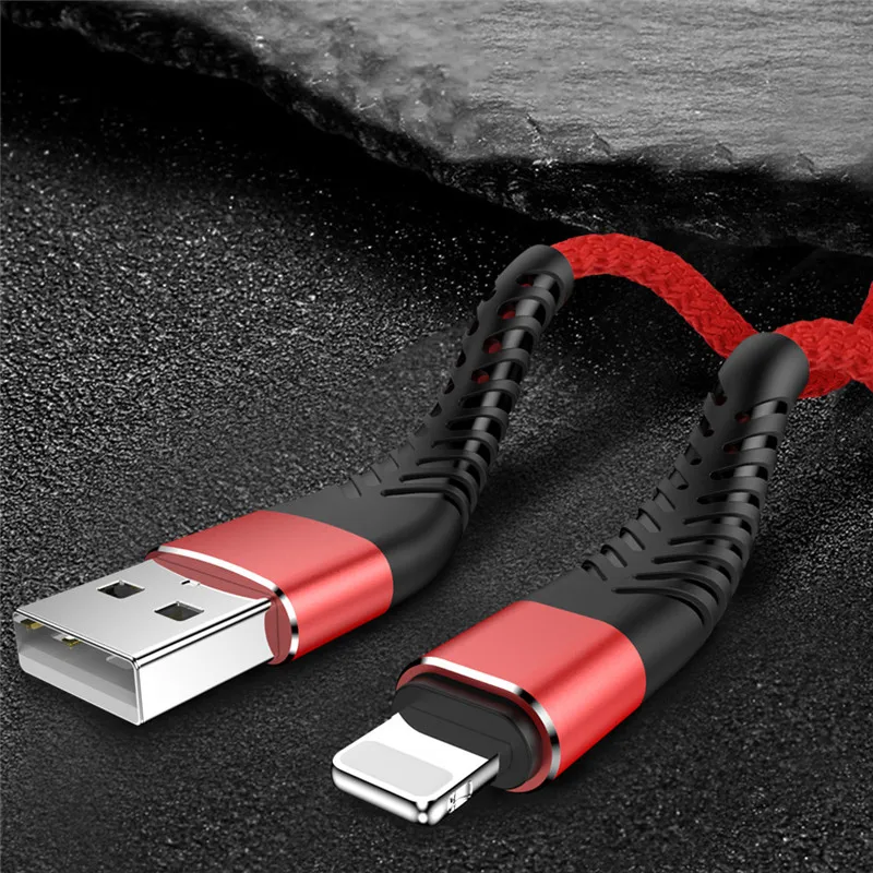 1 2 3 м USB зарядный кабель для iPhone 11 Pro XS MAX 10 XR X 8 7 6S 6 Plus 5 5S ipad Быстрая зарядка мобильного телефона шнур для передачи данных - Color: Red