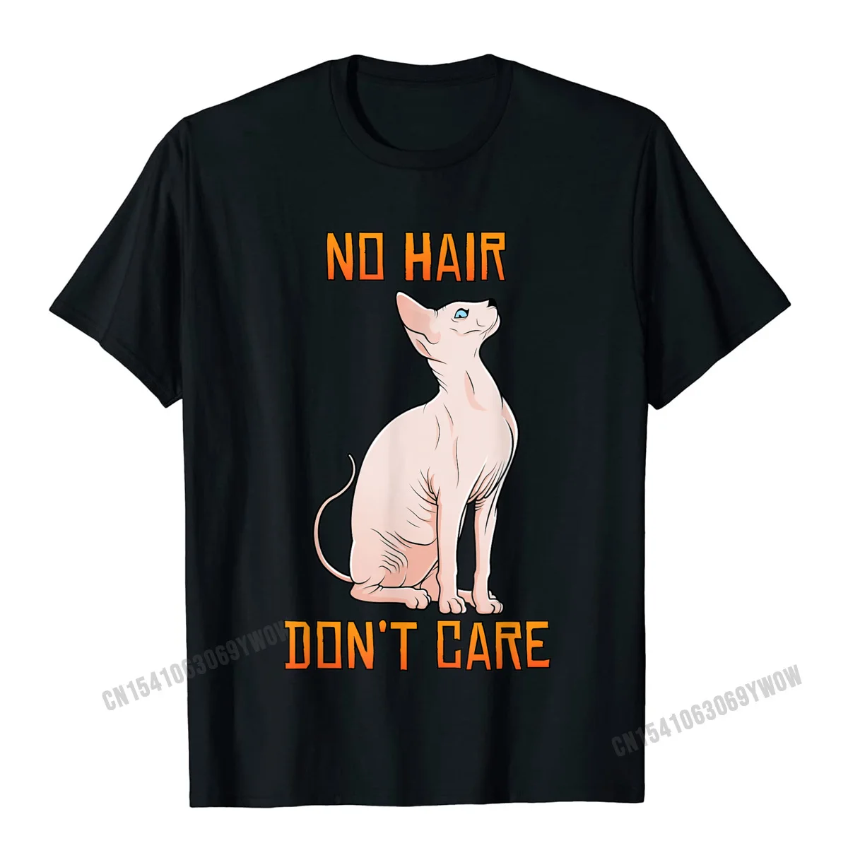 2021 Hot Sale Men T-shirts Gift Summer Tops Shirts Pure Cotton Short Sleeve Europe T-Shirt Crew Neck Drop Shipping Cute Hairless Sphynx Cat Shirt No Hair Dont Care T-shirt__757 black