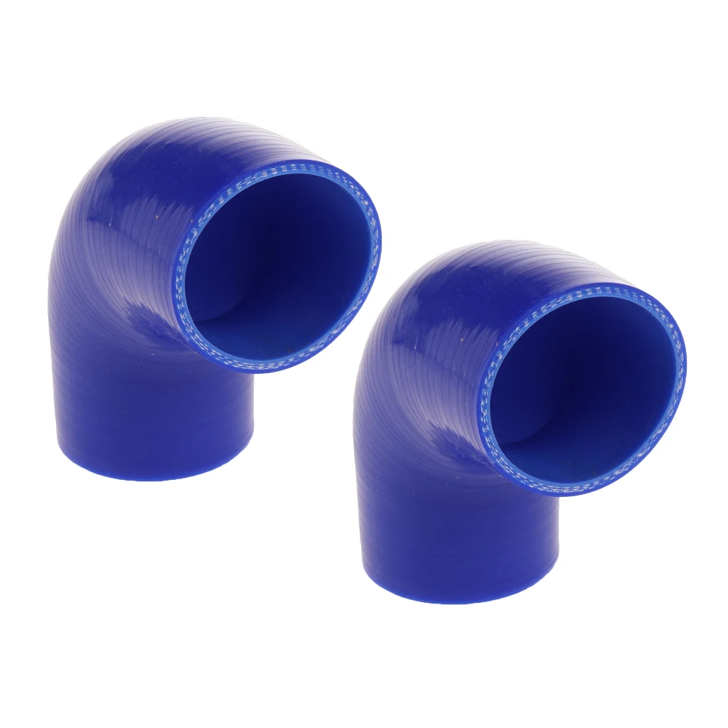 3 Inch Silicone 90 Degree Elbow Pipe Intercooler Hose Coupler -Blue, 2x