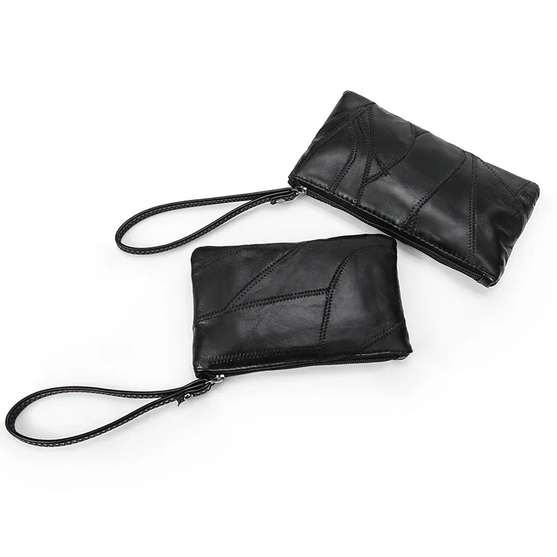 Модный винтажный прошитый мягкий кожаный кошелек кожаная дамская сумка на