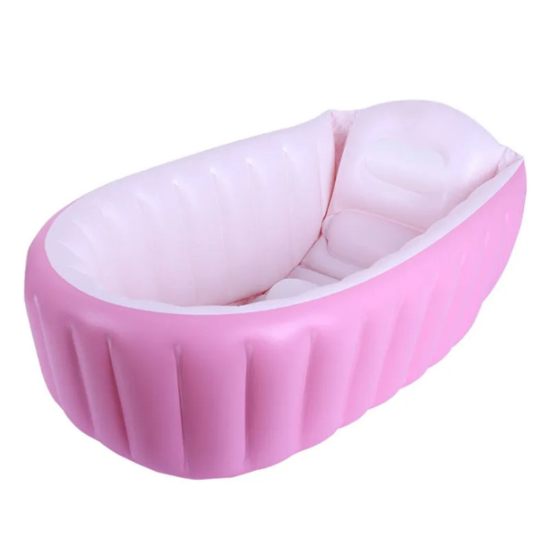 1 шт. Детская ванна для новорожденных детей надувные складные ванны для душа поддержка для младенцев утолщение умывальник летнее Купание - Цвет: Розовый