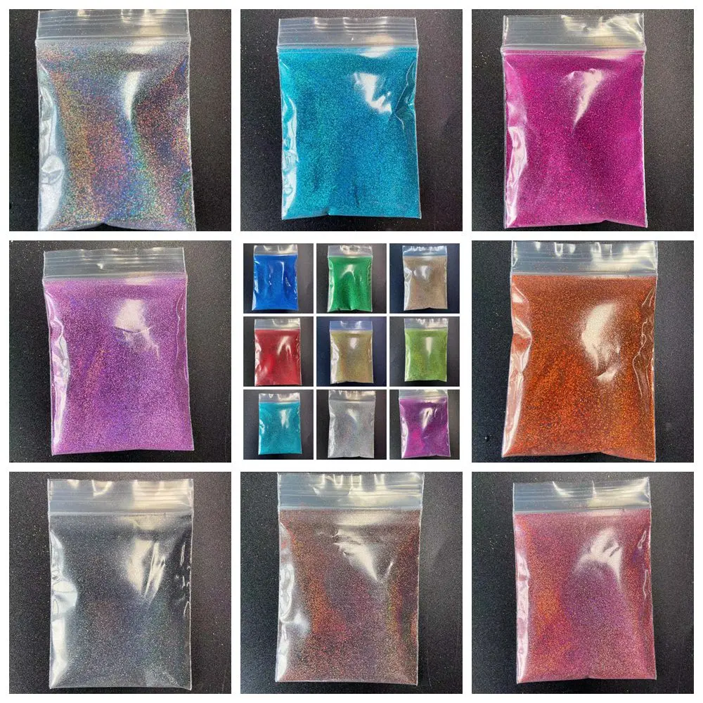 벌크 0.1mm 홀로그램 엑스트라 파인 글리터 화장품 바디 페이스 아이 헤어 매니큐어 아트 슬라임 에폭시 수지 텀블러 축제 공예