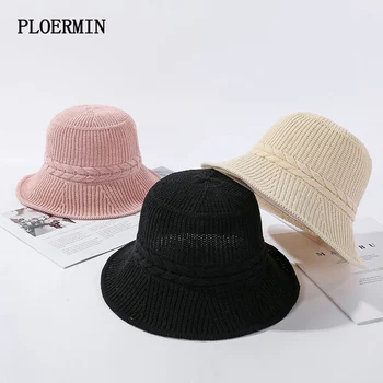 

2020 NEW Spring And Summer Department Of Thin Knitted Sun Hat Simple Solid Color Folding Sun Ventilated Travel Fisherman Hat