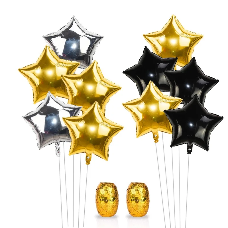 10pcs 18inch Star Shape Foil Balloon Inflatable Helium Star Balloons for Wedding Birthday Christmas Party Decoration Kids Favors