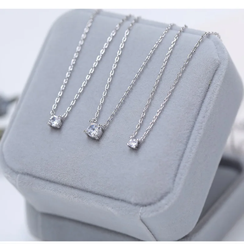 Fashion New 925 Sterling Silver O-Chain Pendant Necklace 0.3cm/0.4cm/0.5cm Necklaces Shiny Chain Women Wedding Jewelry