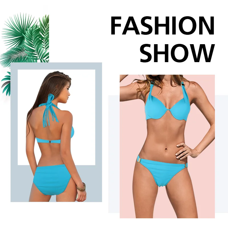 

Breast Pad Swimming Bikini Set Sunmmer Breathable Swimsuit Travel Beach Wear Women Girls Pool