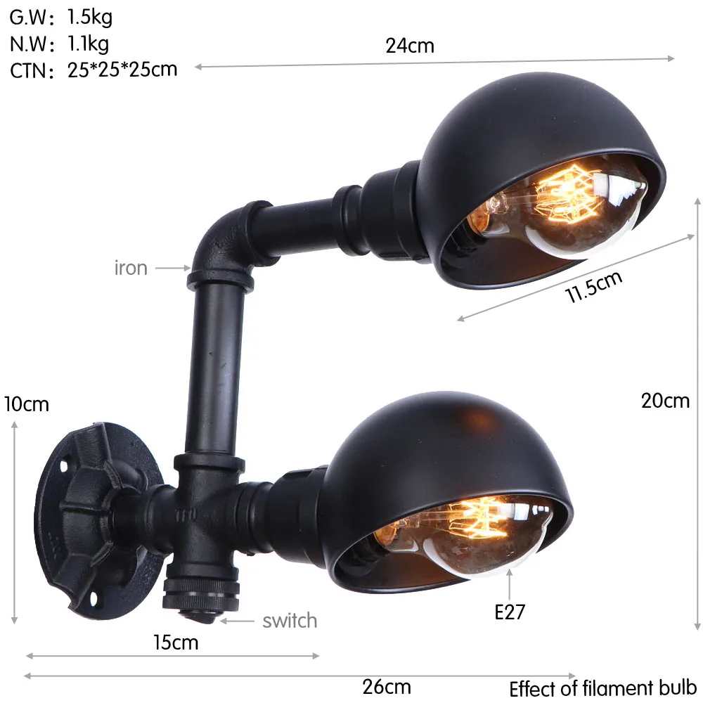 BG327 亚黑 尺寸图 钨丝 英文版