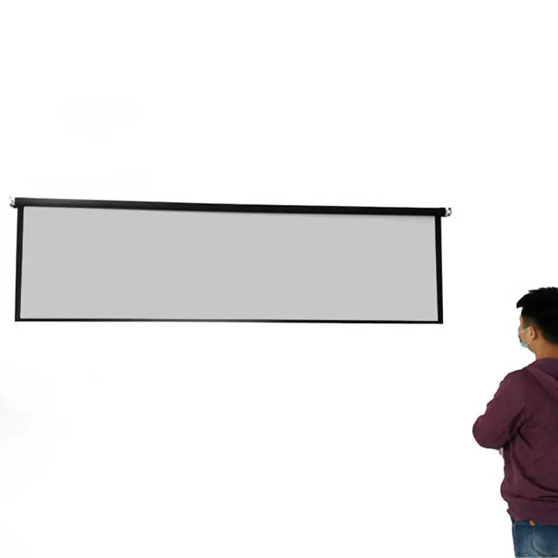Thinyou 100 дюймов 16:9 ручной проектор экран матовый серый ткань стекловолокно 3D HD настенный установленный занавес для домашнего кинотеатра