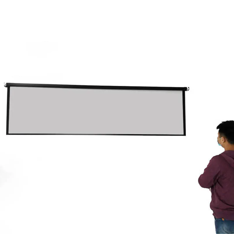 Thinyou Matte Gray Fabric Fiber Glass 60 inch 4:3 Projector Screen Home Cinema Business School Bar for LED DLP Projector