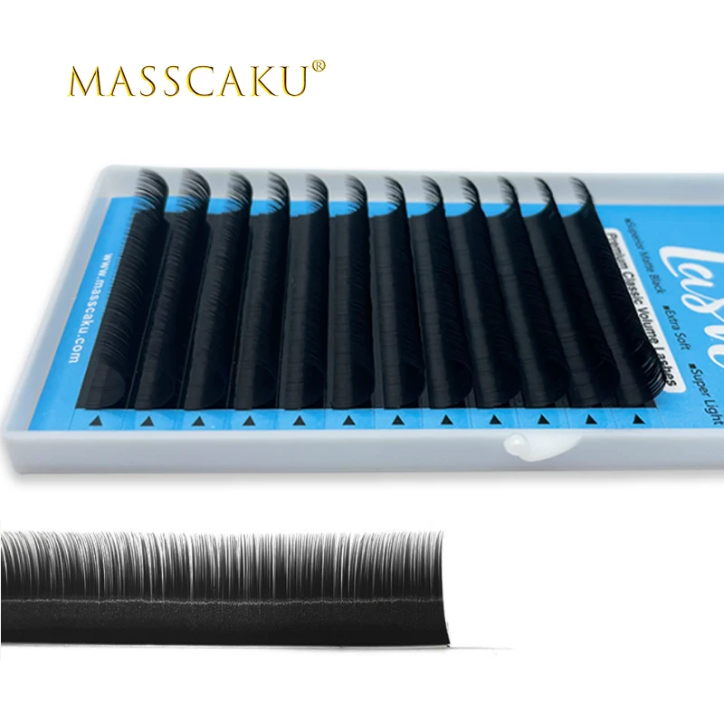 

MASSCAKU Professionals Eyelash Extension Silk Lash Extension individual Lashes Soft Russian Volume Eyelashes Natural Faux Cils