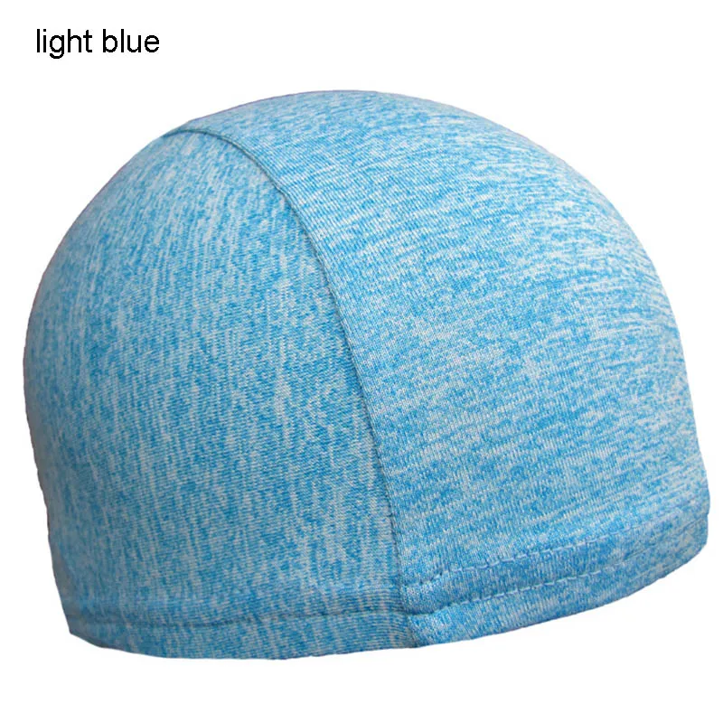 light blue Горячий мягкий ШЛЕМ ЛАЙНЕР Быстросохнущий Череп Кепка Под шлем головные уборы для езды на велосипеде велосипед спортивная дышащая шапочка Взрослые Унисекс H - Цвет: light blue