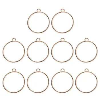 

10Pcs Round Pendant Press Flower DIY UV Resin Blank Frame Bezel Jewelry Making AXYD