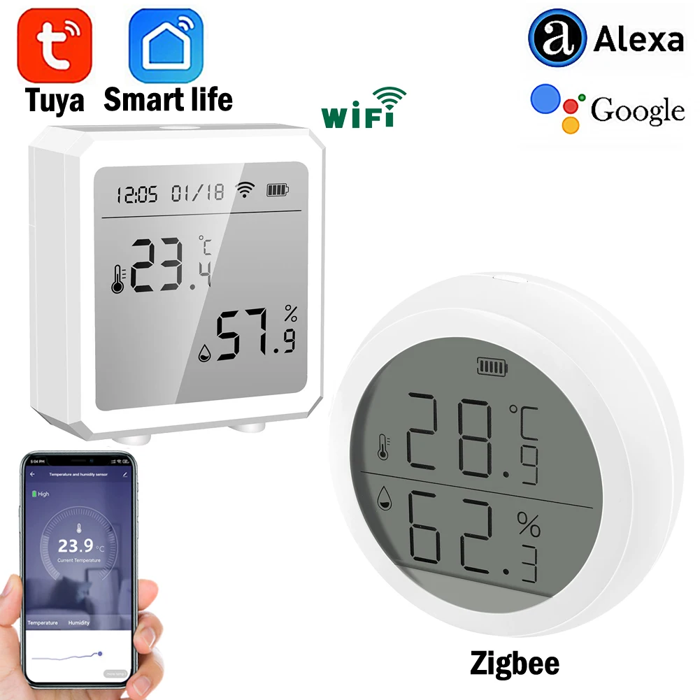 Tuya Zigbee Smart Home Temperature Humidity Sensor Smart Zigbee Wifi