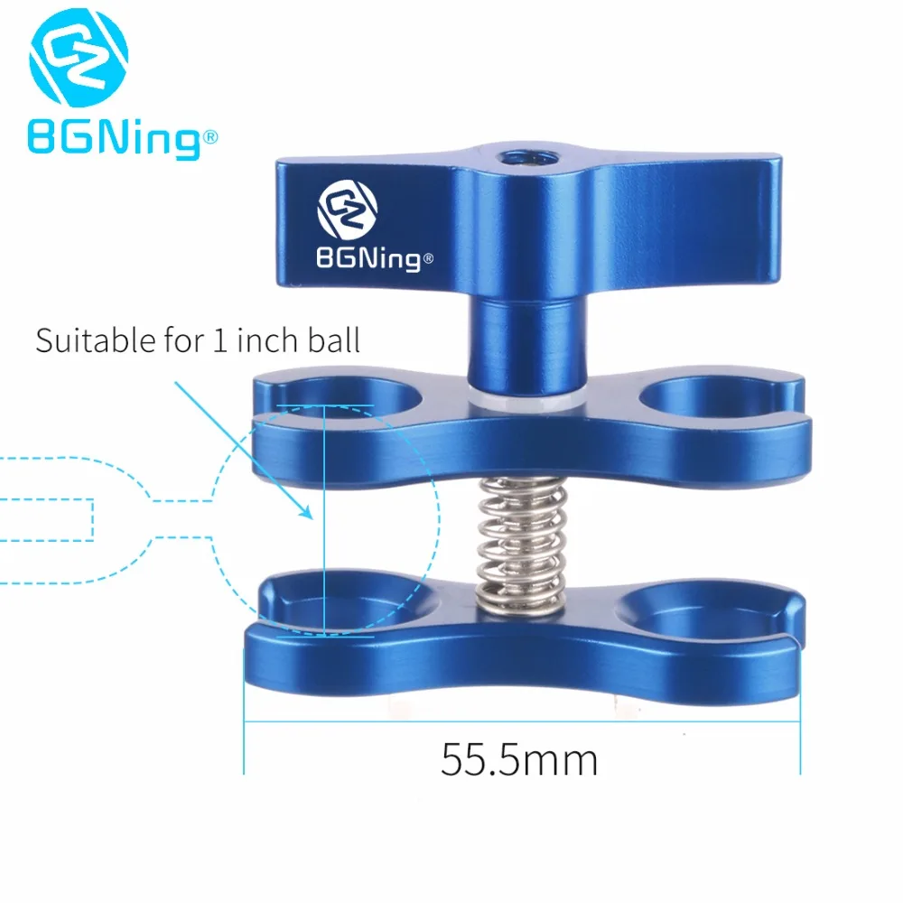 CNC зажим-бабочка с двумя отверстиями, светильник, держатель штатива, адаптер, шаровая Головка, кронштейн для спортивной экшн-камеры, аксессуары для дайвинга