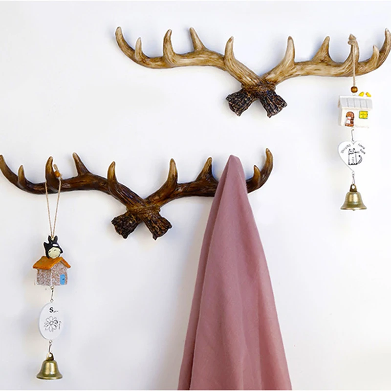 

Antler Clothes Hook Vintage Creative Antlers Household Decor Entrance Wall Decoration hanging Coat Rack Individuality Ornaments
