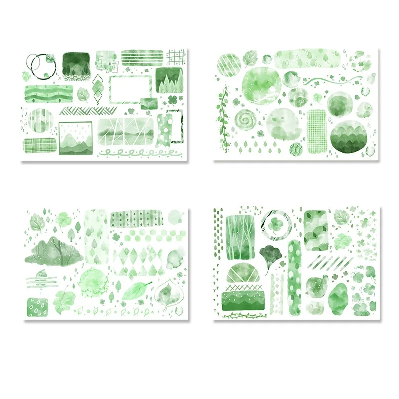 Mohamm 8Pcs Dreamland Ink Series Journal Stationery Flakes Scrapbooking DIY Decorative Stickers - Цвет: F