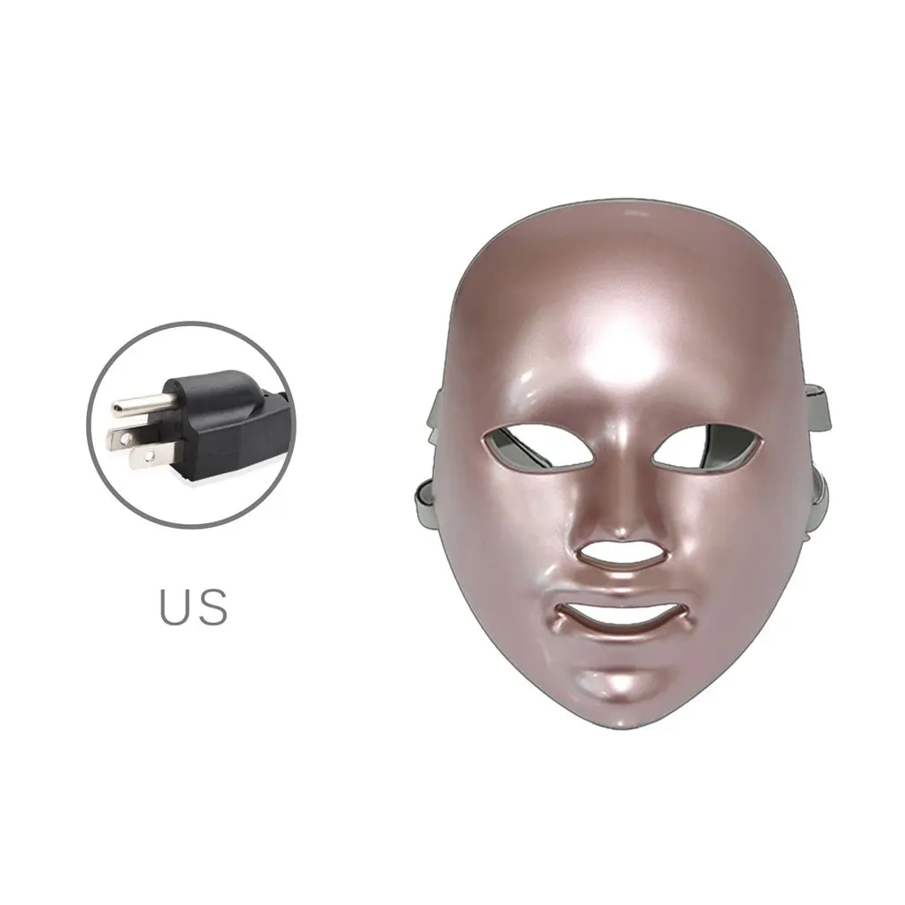 Boxed US Домашнее оборудование для красоты светодиодная фотонная маска для красоты прибор семь цветов фотонный прибор для омоложения зарядный спектрометр - Цвет: Boxed US