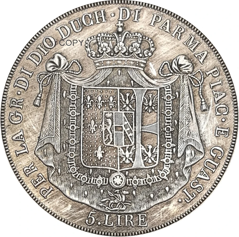 Italia 1815 Italien Natalizia Maria Adrigia Monete In Ottone Placcato Argento Copia