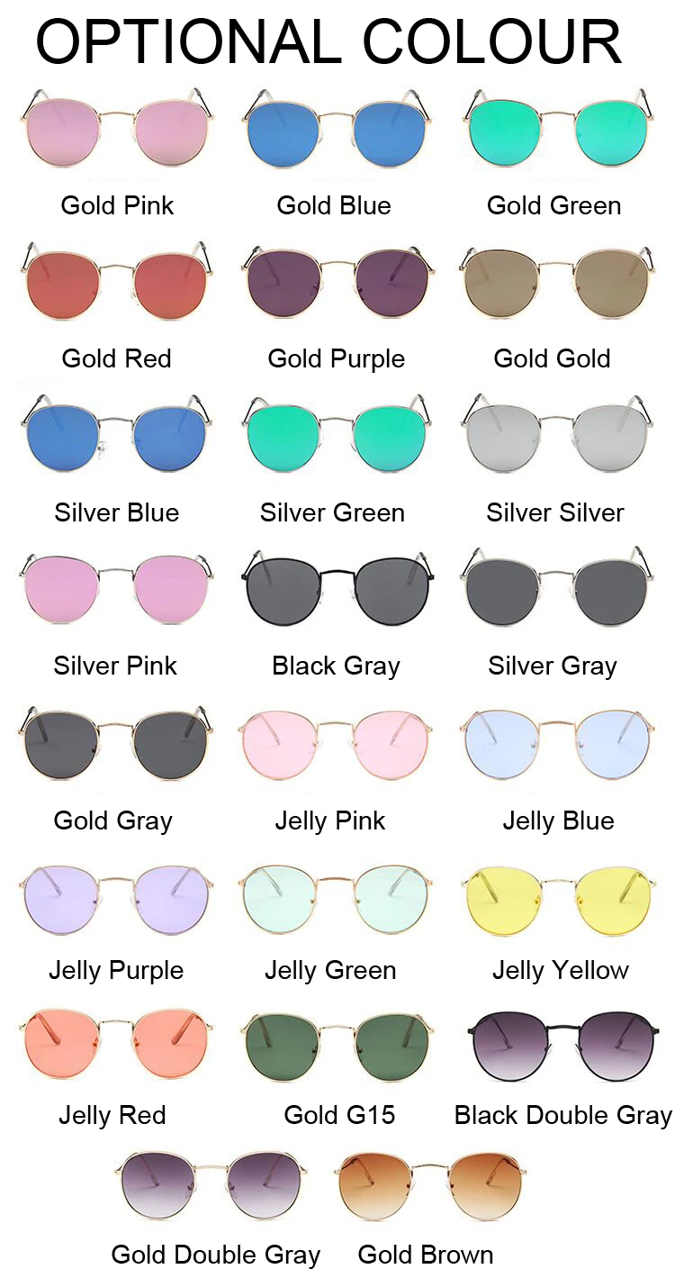 Vintage Small Round Sunglasses Women Classic Retro Brand Design Sun Glasses Male Mirror Fashion Female Shades Lunette De Soleil fashion sunglasses