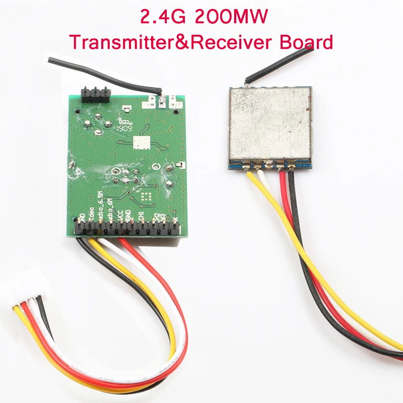 

2.4G 200MW Wireless Audio and Video Transmission Kit Transmitter&Receiver Module Board Set 3.7-5V Parts for RC FPV Drone