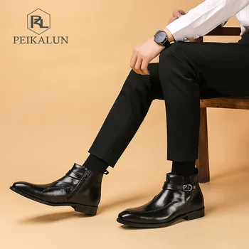 

Martin boots men of England youth leather boots business casual zipper men boots oxfords Chelsea