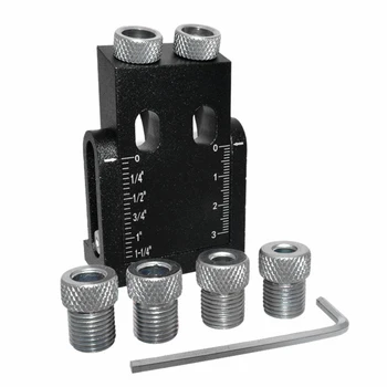

8pcs 6 8 10mm DIY Portable Adjustable Professional 15 Degree Woodworking Tool Punch Locator Wrench Pocket Hole Jig Kit Carpentry