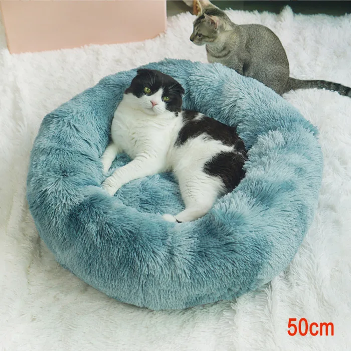 Pet Dog Bed Mat Round Step-On Plush Mattress Warm Pet Bed for Dogs Cats K888