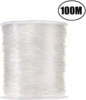 

Lvcky Elastic Beading Threads Jewelry Making String Stretchy Polyester Cord for Bracelets and Crafts, 0.8 mm, 100 m, Clear
