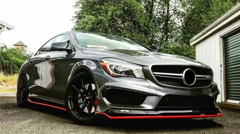 R Тип красная линия углеродное волокно передняя губа для Mercedes W117 CLA класс CLA200 CLA220 CLA45 AMG 13-16 Revozport вид переднего бампера губы