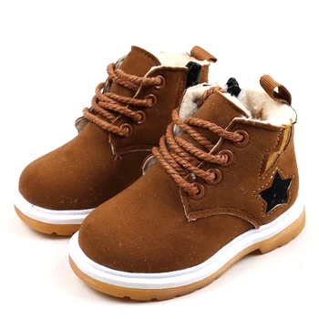 

2019 Winter Girls Snow Boots Children Fashion Keep Warm Cotton Shoes for Boys Tendon Bottom Comfortable Toddler Kids Ankle Boots