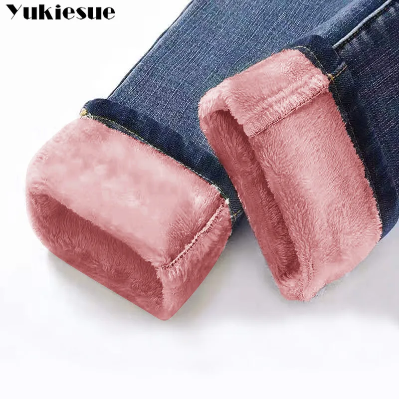 Ciepłe zimowe dżinsy kobieta 2019 wysokiej talii dorywczo aksamitne damskie spodnie kobiece spodnie Pantalon dżinsy dla kobiet Plus size 4 Ciepłe zimowe dżinsy kobieta 2019 wysokiej talii dorywczo aksamitne damskie spodnie kobiece spodnie Pantalon dżinsy dla kobiet Plus size 4