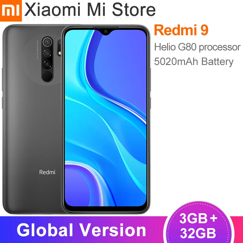 Глобальная версия смартфона Xiaomi Redmi 9, 3 ГБ, 32 ГБ, Восьмиядерный процессор Helio G80, 13 МП, AI Quad Camera, 6,53 ", дисплей NFC, аккумулятор 5020 мАч|Смартфоны и мобильные телефоны|   | АлиЭкспресс - ТОП-100 техники и гаджетов