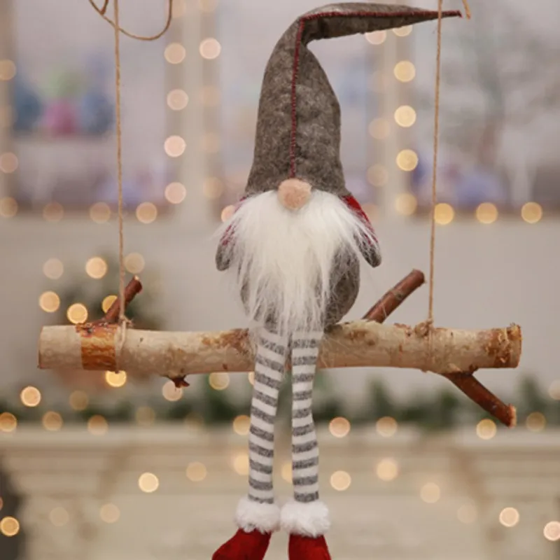Подарок на год Санта-Клаус, лось, рождественские украшения, длинная светодиодная безликая кукла, Шведский гном, плюшевая кукла, Рождественское украшение для дома
