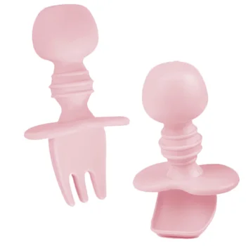 

1 Set of Baby Infant Silica Gel Silica Pork Silica Spoon Tableware Dinning Tool for Infants Eating Baby Dinning