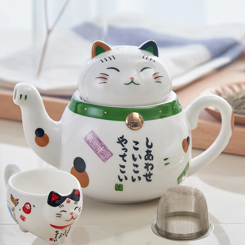 Cute Japanese Fruit Tea Cup Porcelain Tea Set Creative Ceramic Tea Cup Pot  With Strainer Lovely Simple Dry Table Teapot - Teapots - AliExpress