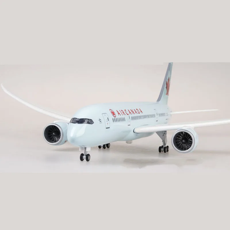 Модель самолета Dreamliner B787 в 1/130 масштабе, литой под давлением, авиационная модель, авиационный светильник с колесами, литой под давлением, пластиковый самолет 43 см