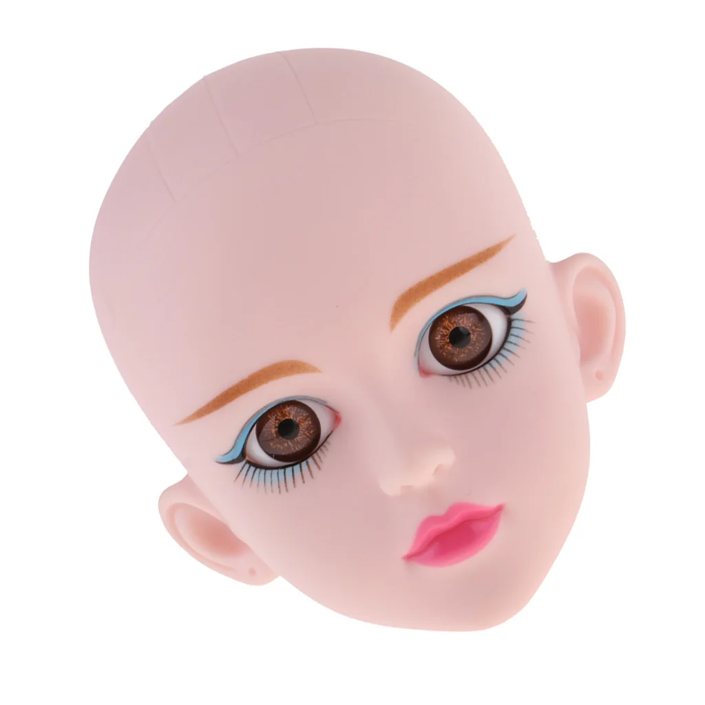 OOAK Girl Jointed Head Carving Sculpt with Brown Eyes for 1/4 BJD Doll, MSD Accessory