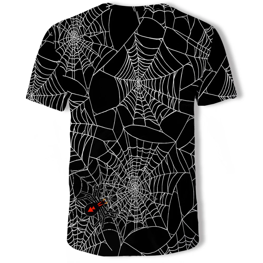 

New version of male T-shirt spider web green poison skull series 3D printed short-sleeved T-shirt