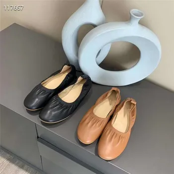 

New female soft skin thick with sheepskin single soft bottom shoes high heels comfortable leather contracted joker in the square