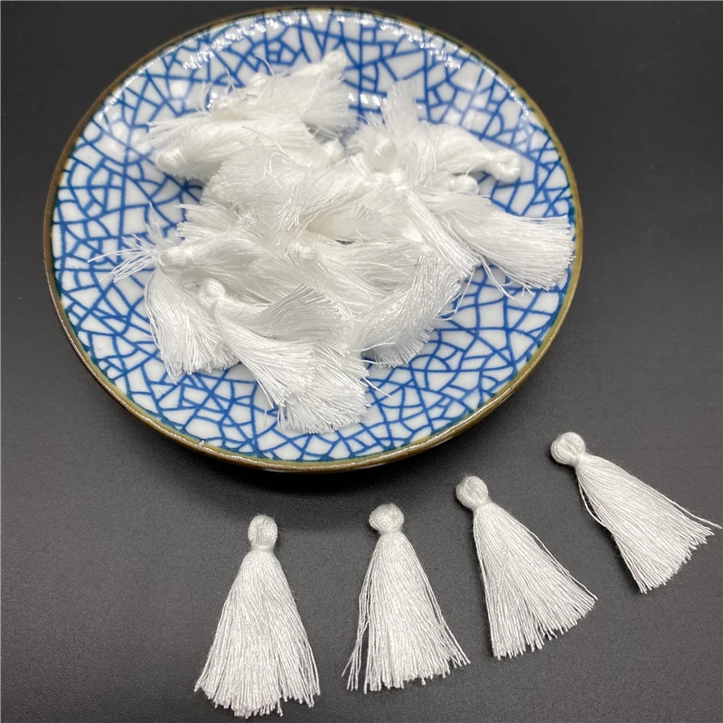 Tassel Accessories 30pcs 3cm Cotton Trim Fringe Tassel Sewing Curtains DIY Keychain Cellphone Straps Pendant Tassels For jewelry Making