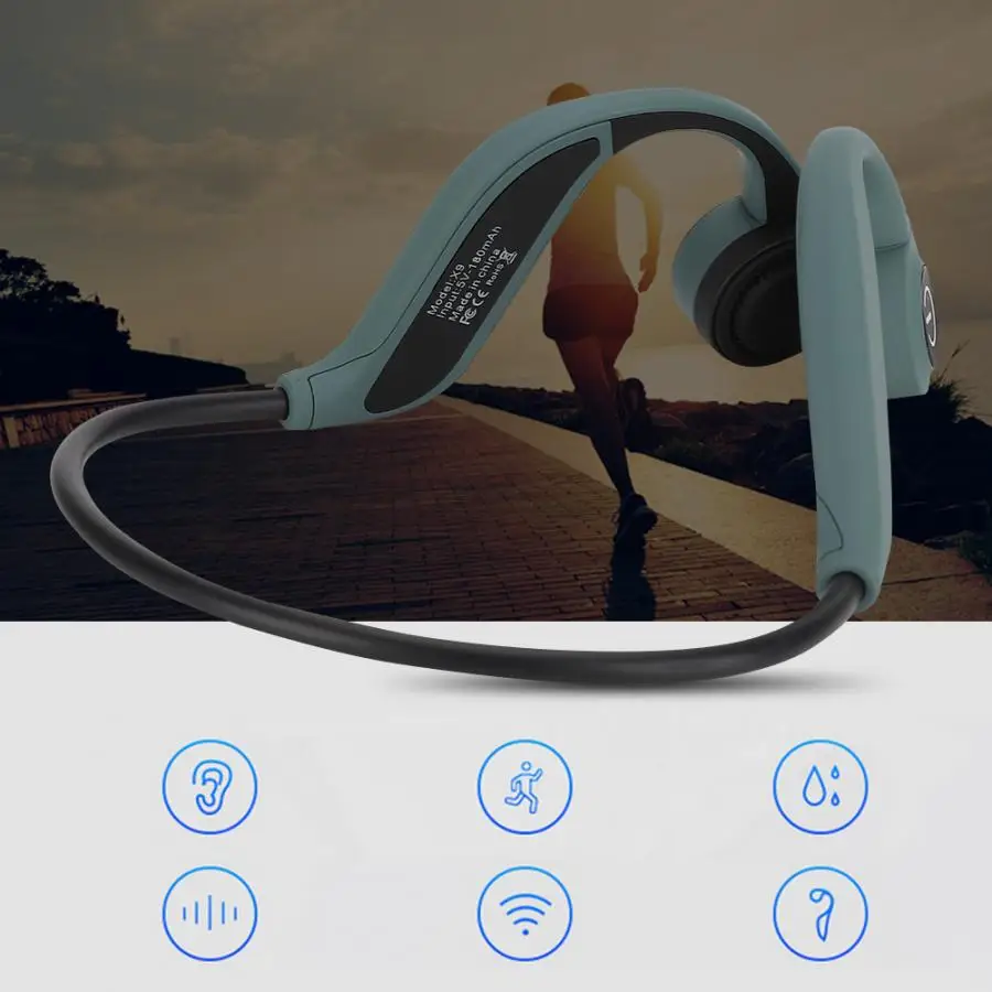 8G наушники с костной проводимостью памяти, Bluetooth 5,0 наушники, Спортивная музыкальная беспроводная гарнитура, bluetooth-гарнитура