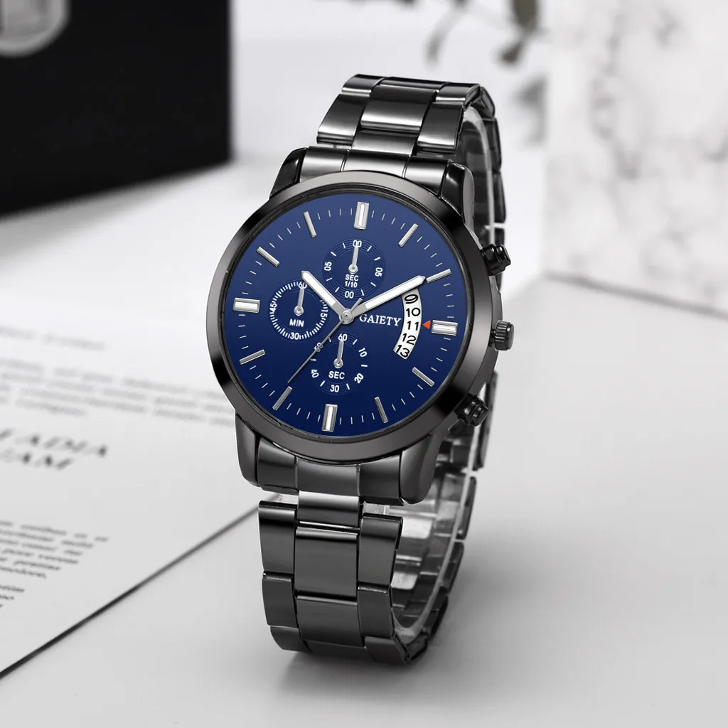 Новые роскошные мужские часы reloj inteligente mujer, модные часы из нержавеющей стали с календарем, спортивные кварцевые часы montre homme