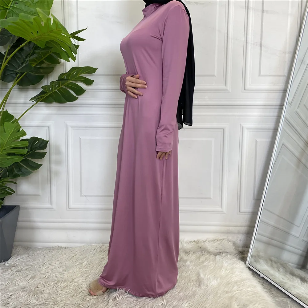 Turtle Neck Hijab Inner Dress Muslim For Women Maxi Robe Dubai Abaya Turkey Kaftan Islamic Clothing Femme Arabic Modest Vestido