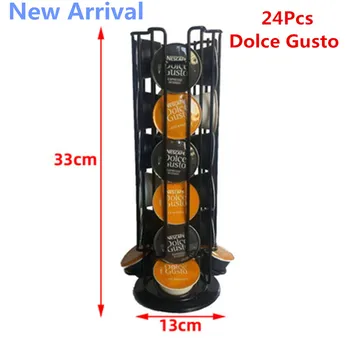 

New Metal Black Coffee Pods Holder Iron Chrome Plating Stand Coffee Capsule Storage Rack Dolce Gusto Capsule Free Shipping