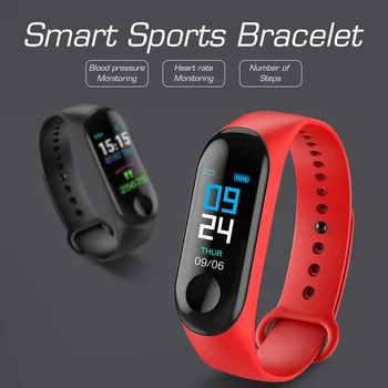 

Wearable Smart Watch Band Health Fitness Tracker Bracelet Color Screen Heart Rate Blood Pressure Life Waterproof Smartband